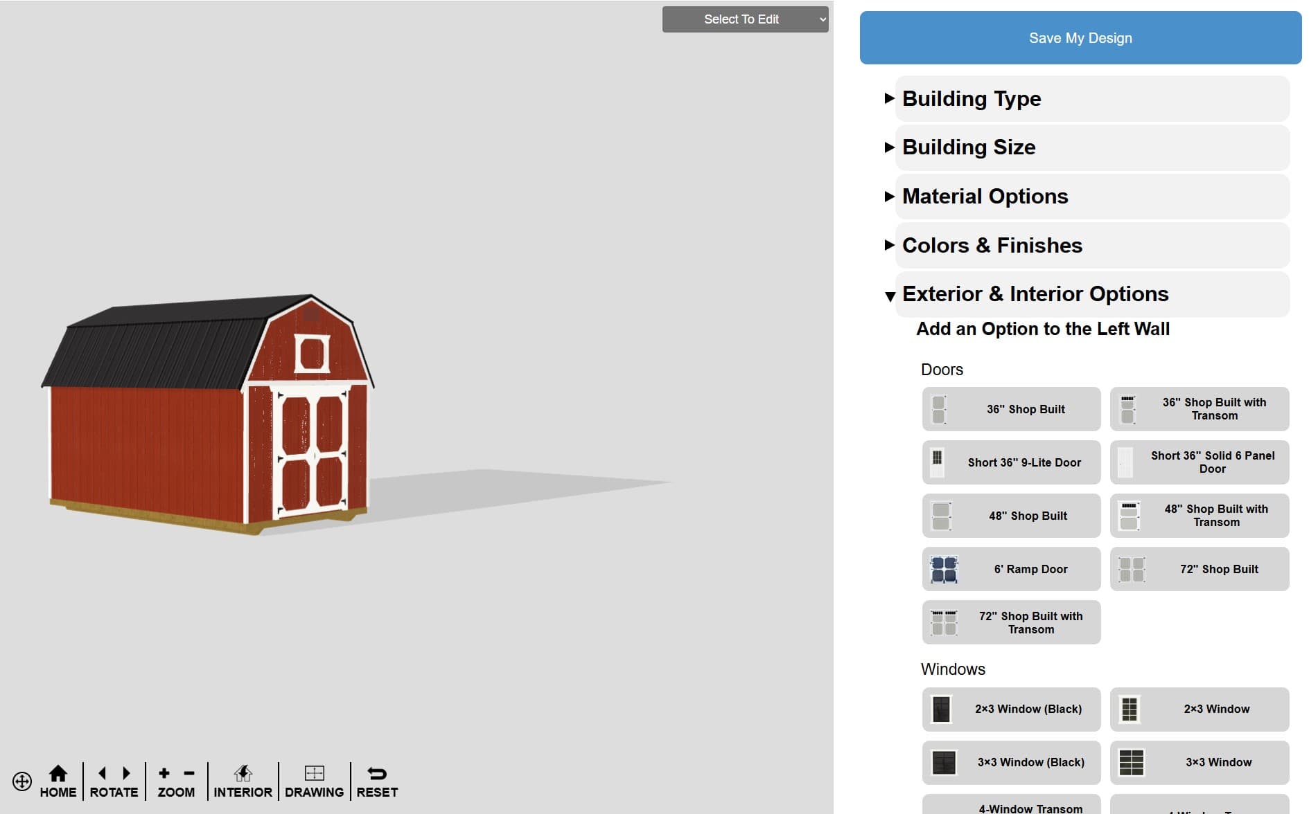 Wood frame 3D builder preview
